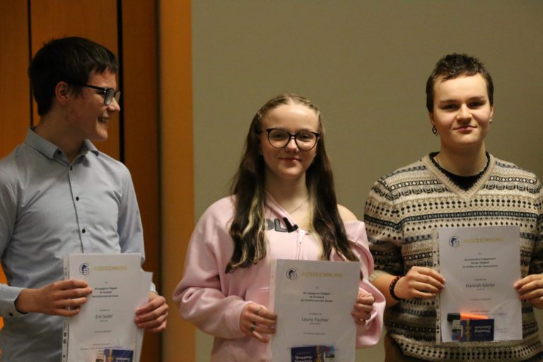 musikalische Umrahmung der Auszeichnungsveranstaltung 2024/25 durch Finn an der Trompete