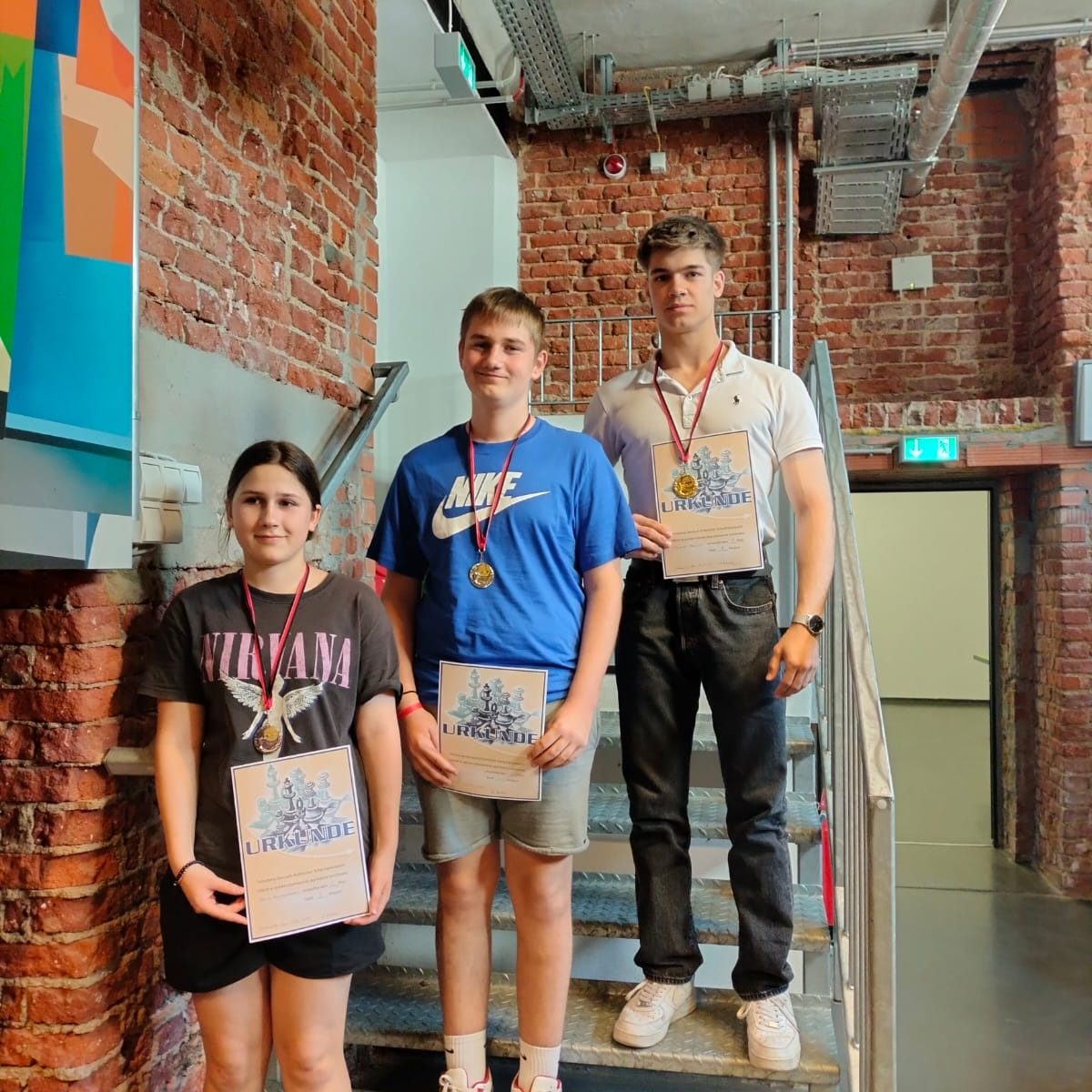 1. Platz Eduard (D) 2. Platz Dawid (PL) 3. Platz Dariia (D)